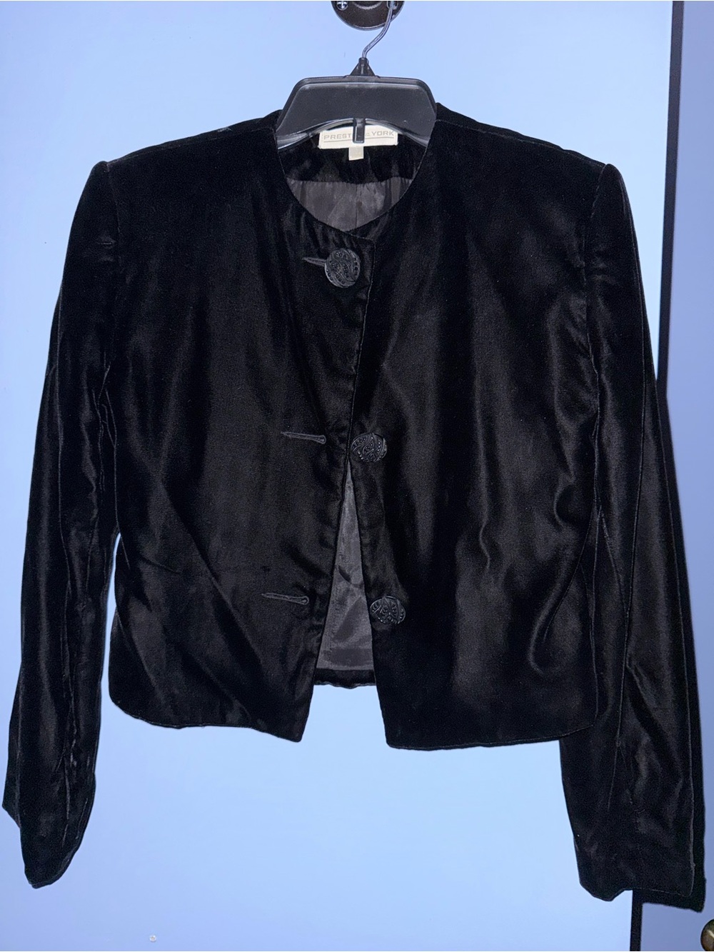 Preston & York Black Velvet Cropped Blazer